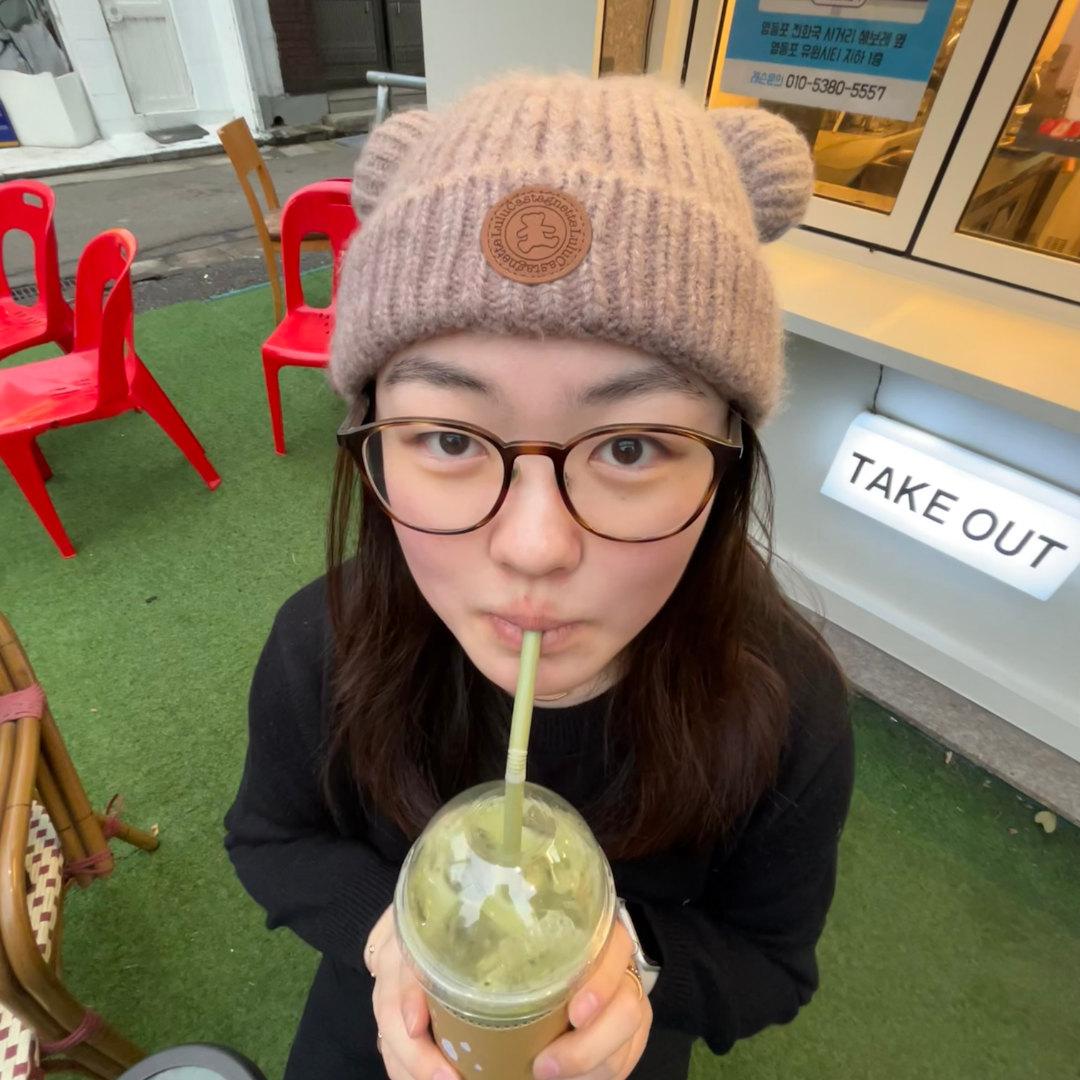 Emma drinking Jutaek matcha